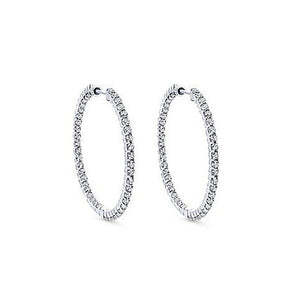 1 inch Inside Out Diamond Hoops-Gabriel & Co-Swag Designer Jewelry