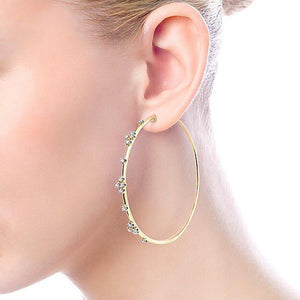 14K Yellow Gold 60mm Diamond Hoop Earrings-Gabriel & Co-Swag Designer Jewelry