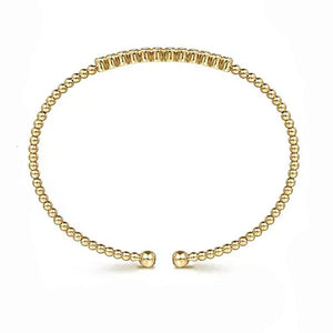 14K Yellow Gold Bujukan Bead Diamond Bangle-Gabriel & Co-Swag Designer Jewelry