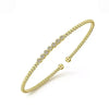 14K Yellow Gold Bujukan Bead & Cluster Diamond Bangle