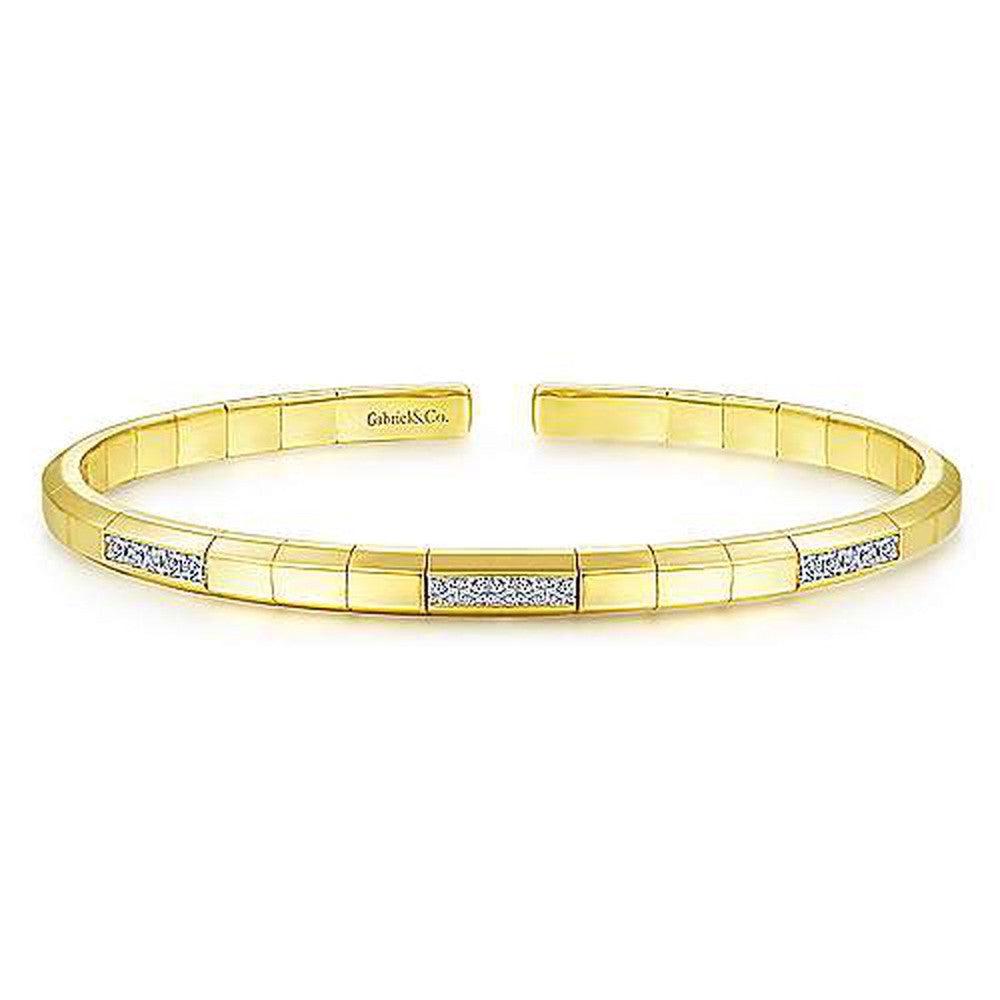 14k Gold Cuff With Diamonds-Gabriel & Co-Swag Designer Jewelry