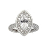 14k white gold marquise ring featuring a dazzling diamond-encrusted setting.