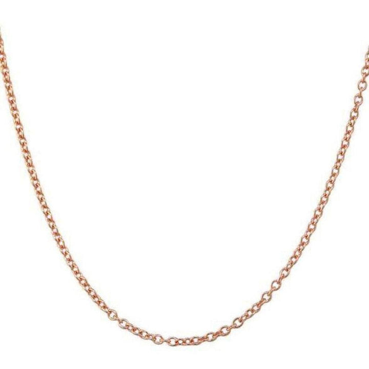 Delicate 14k rose gold chain necklace, 1.5mm width.