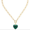 Audrey Heart Necklace - Malachite