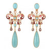 Amazonite Butterfly Drop Earrings: Turquoise, pink & amethyst gemstone butterfly design with gold accents.