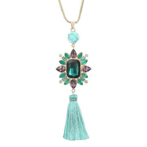 Amethyst and Turquoise Tassel Necklace-Atelier Mon-Swag Designer Jewelry