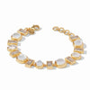 Antonia Mosaic Bracelet: Gold bracelet featuring clear quartz gemstones in various shapes.
