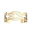 Gold Apache 14mm cuff bracelet with geometric cutout design.