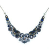 Autumn Skys necklace: Statement beaded necklace in blues and grays with silver accents.