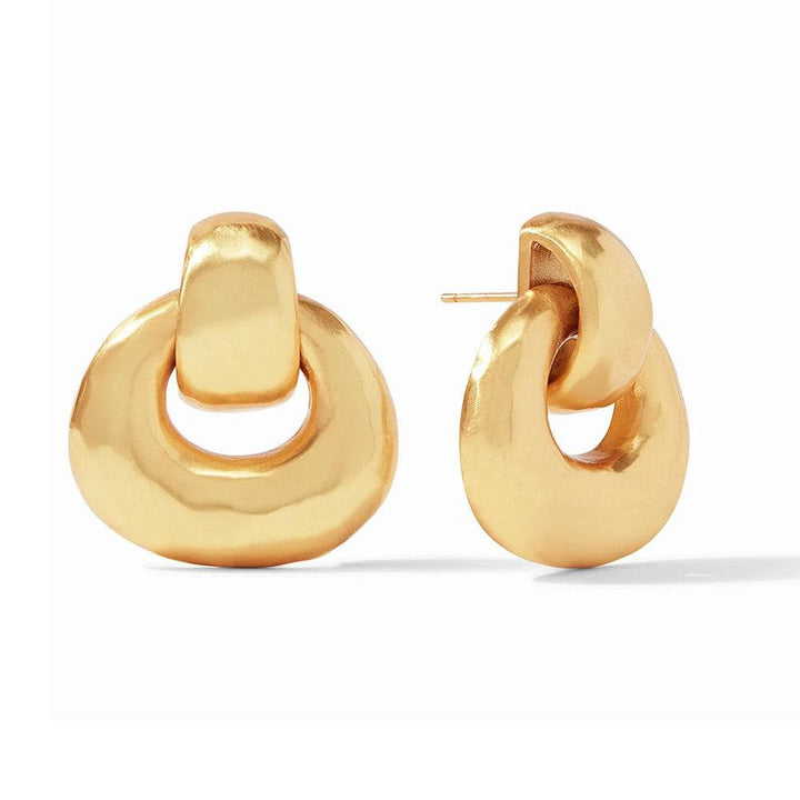 Avalon Doorknocker gold earrings, textured matte finish