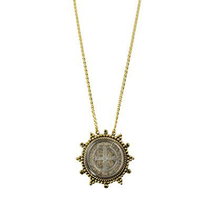 Barbara Grande necklace: antique coin pendant with gold chain