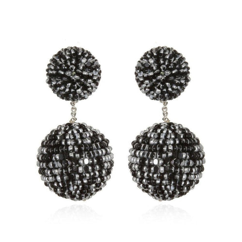 Beaded Double Gumball Earrings-Suzanna Dai-Swag Designer Jewelry