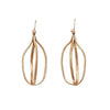Rose gold birdcage drop earrings with a unique, organic design.