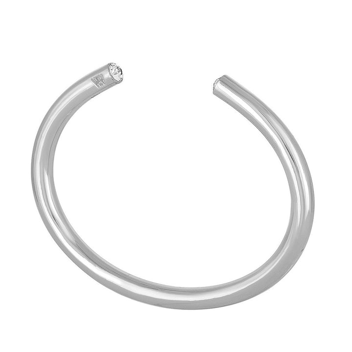 Silver birthstone bracelet with single crystal accent