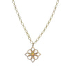 Gold Blossom Pendant Opal Necklace with delicate chain