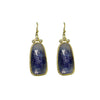 18k gold Blue Sapphire and Diamond earrings with unique gemstone setting.