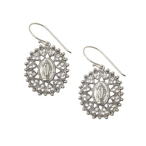 Bringing Her Home Earrings in Silver-Virgins Saints and Angels-Swag Designer Jewelry