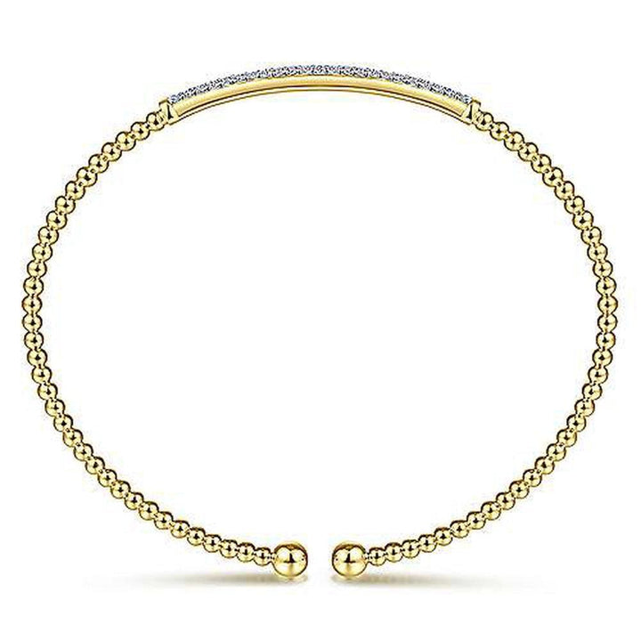 Bujukan Pave Diamond Bar Bracelet Yellow Gold-Gabriel & Co-Swag Designer Jewelry