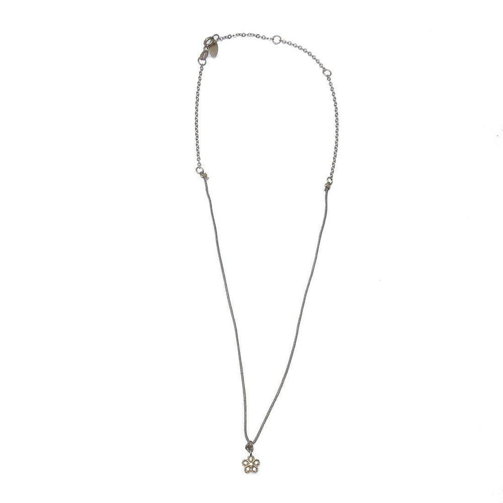 Chain and Cord Mini Flower Pendant-Bijou Amani-Swag Designer Jewelry