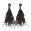 Charcoal Feather Earrings-Suzanna Dai-Swag Designer Jewelry