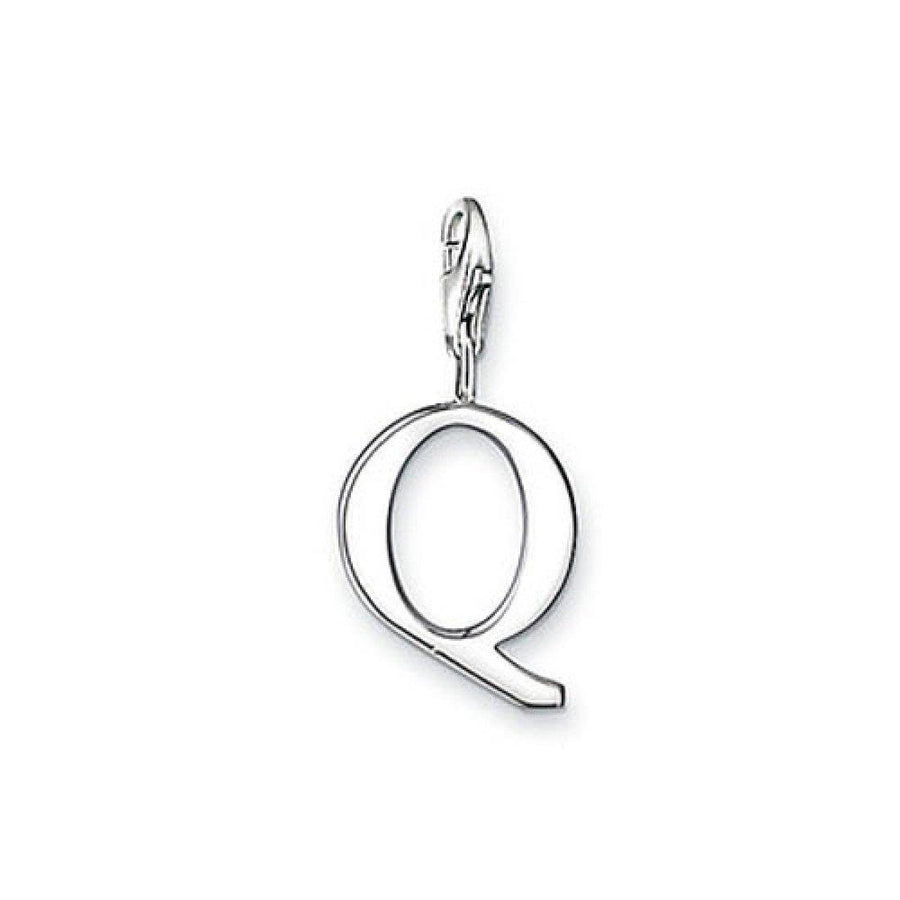 Silver letter Q charm pendant