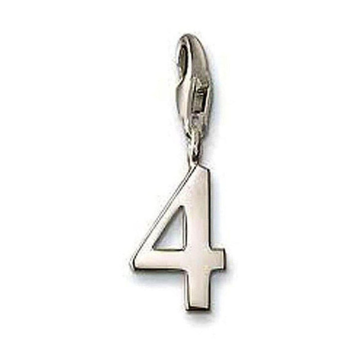 Silver Charm 0204 Number 4 pendant