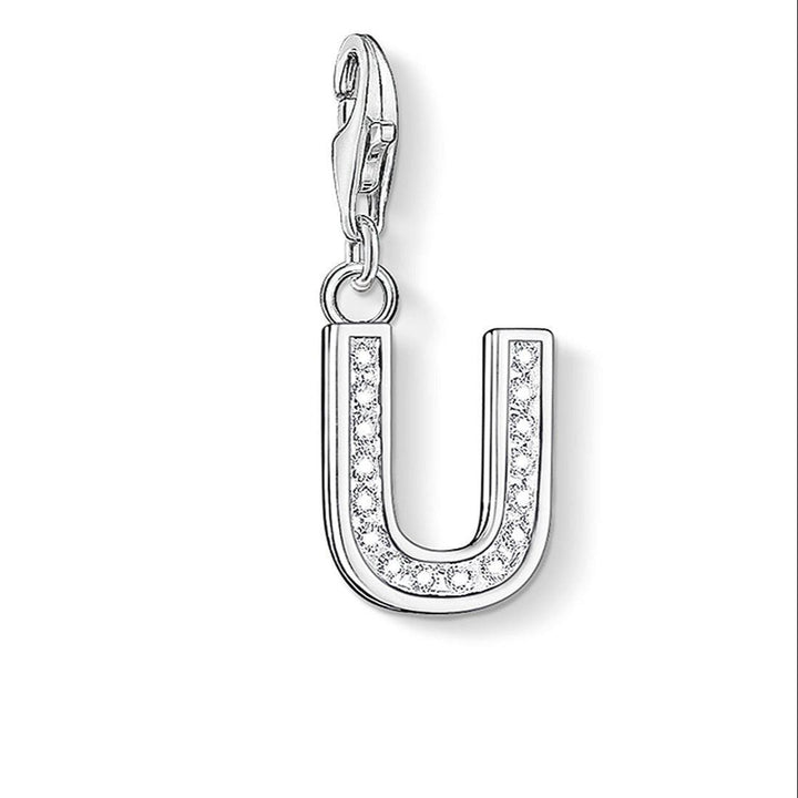 Charm 0243 Pave Letter U-Thomas Sabo-Swag Designer Jewelry
