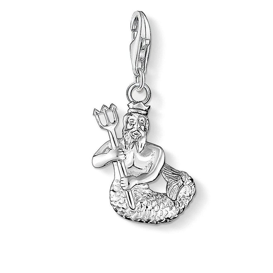 Silver Aquarius charm, Waterbearer zodiac sign pendant