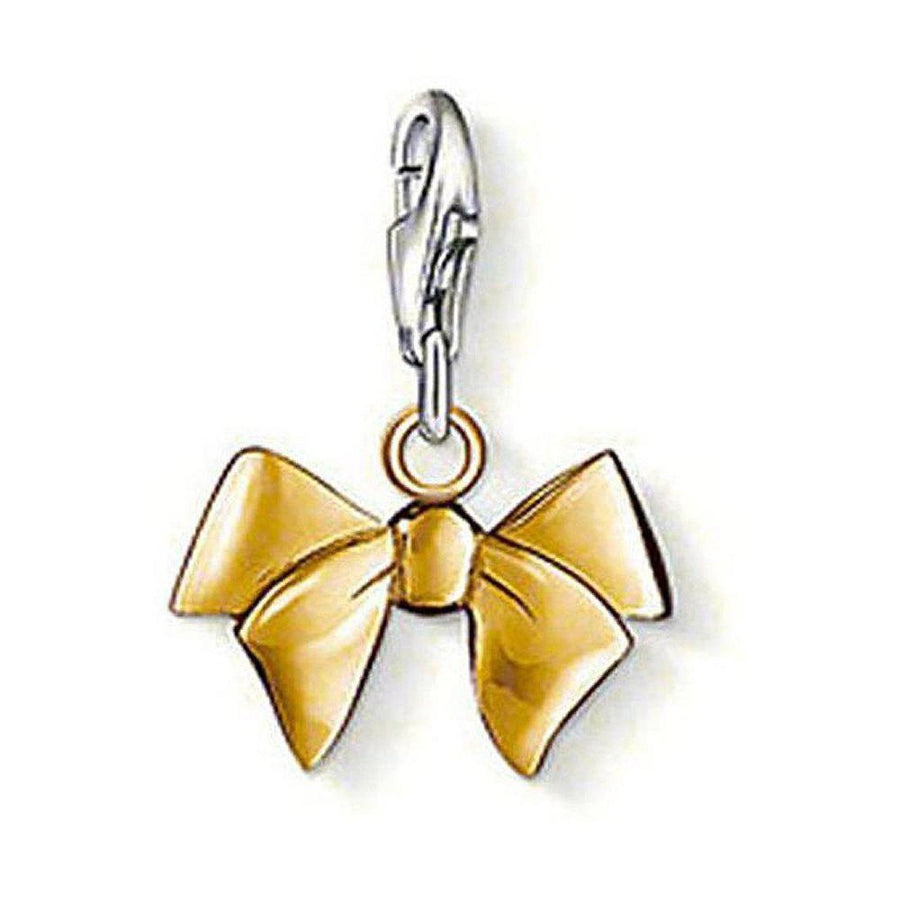 Gold bow charm with silver clasp, Charm 0964.
