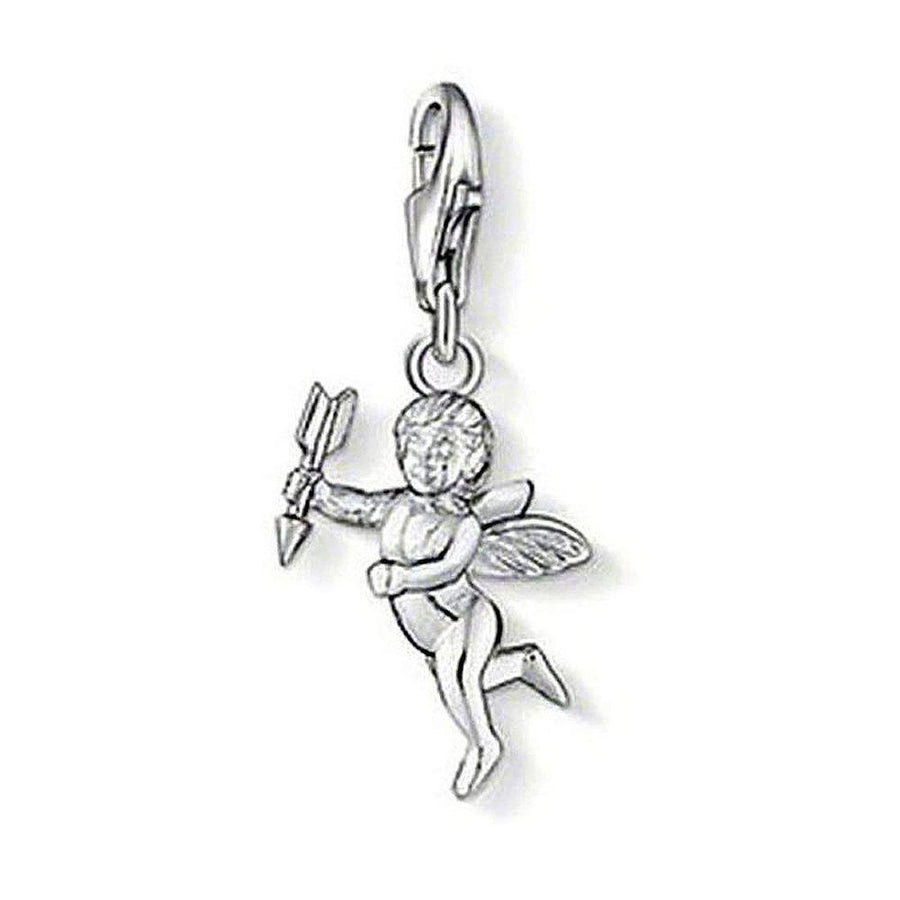 Silver Cupid charm, 0996, with arrow, perfect romantic gift.