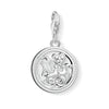 Charm 1304 Birds: Silver charm featuring two birds and a heart, perfect romantic gift.