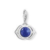 Charm 1329 Lotus charm with lapis lazuli and cubic zirconia accents.