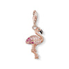Charm 1518 Flamingo: Rose gold-plated flamingo charm adorned with pink & white crystals.