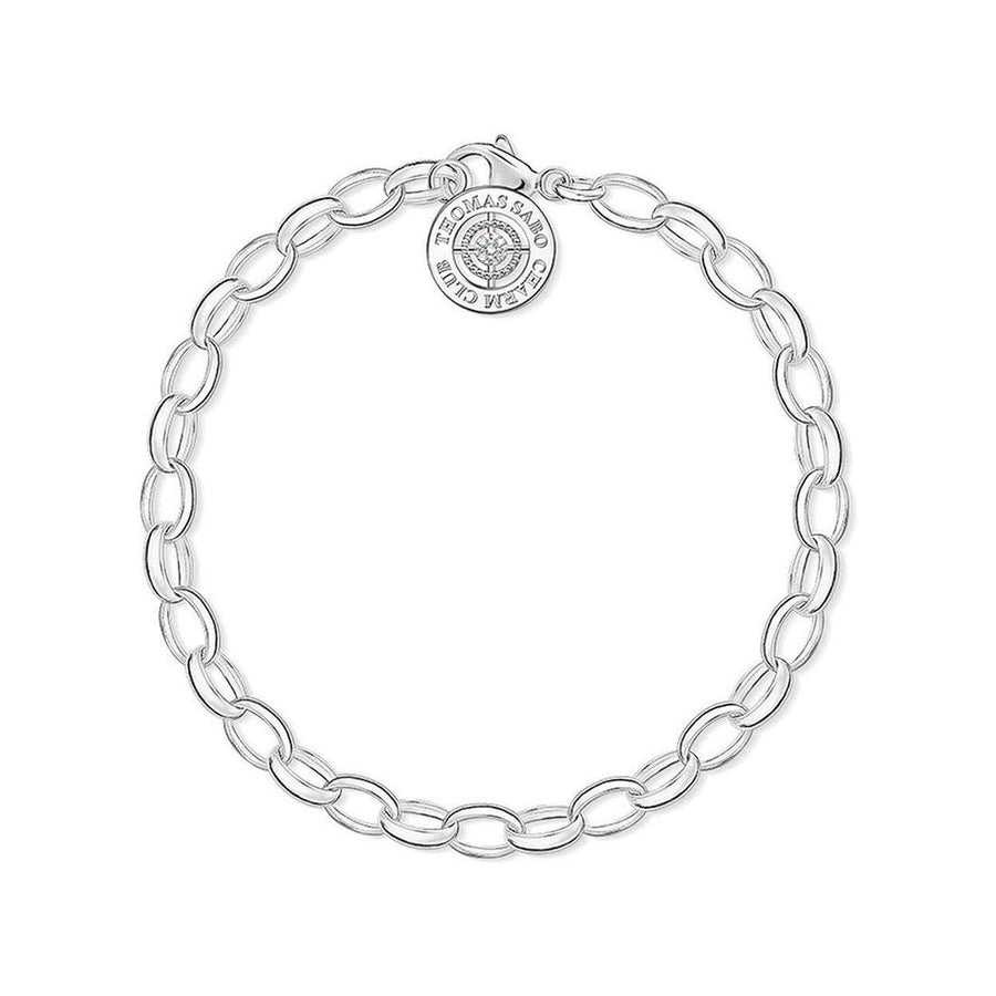 Silver charm bracelet with diamond clasp, Thomas Sabo Charm Club