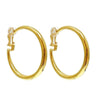 Gold classic round hoop clip-on earrings