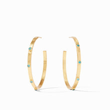 Crescent Stone Hoop Earrings-Julie Vos-Swag Designer Jewelry