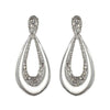 Crystal Deco teardrop clip earrings with clear resin and sparkling crystal accents.