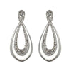 Crystal Deco teardrop clip earrings with clear resin and sparkling crystal accents.