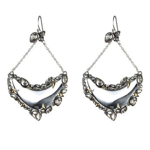 Crystal Framed Suspended Crescent Earrings-Alexis Bittar-Swag Designer Jewelry