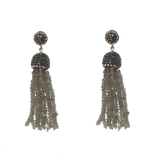 Crystal Labradorite Tassel Earrings-Swag Designer Jewelry-Swag Designer Jewelry