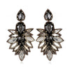 Cuzco Drop Earrings: Statement earrings featuring dark gray and clear crystal accents.