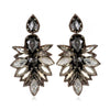 Cuzco Drop Earrings: Statement earrings featuring dark gray and clear crystal accents.