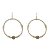 Champagne Daisy Hoop Earrings with bronze accents