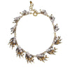 Danae Necklace with glass pearls; gold chain, gray & gold accents