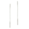 Diamond dangling bar earrings with delicate chain
