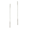 Diamond dangling bar earrings with delicate chain