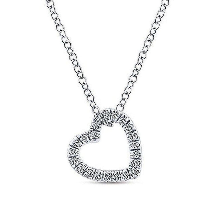 Diamond Heart Necklace: Delicate silver chain with a sparkling diamond-encrusted heart pendant.