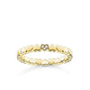 Diamond Hearts Band yellow gold ring with tiny heart-shaped diamond accent.
