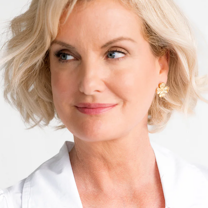 Dogwood Flower Studs-Susan Shaw-Swag Designer Jewelry