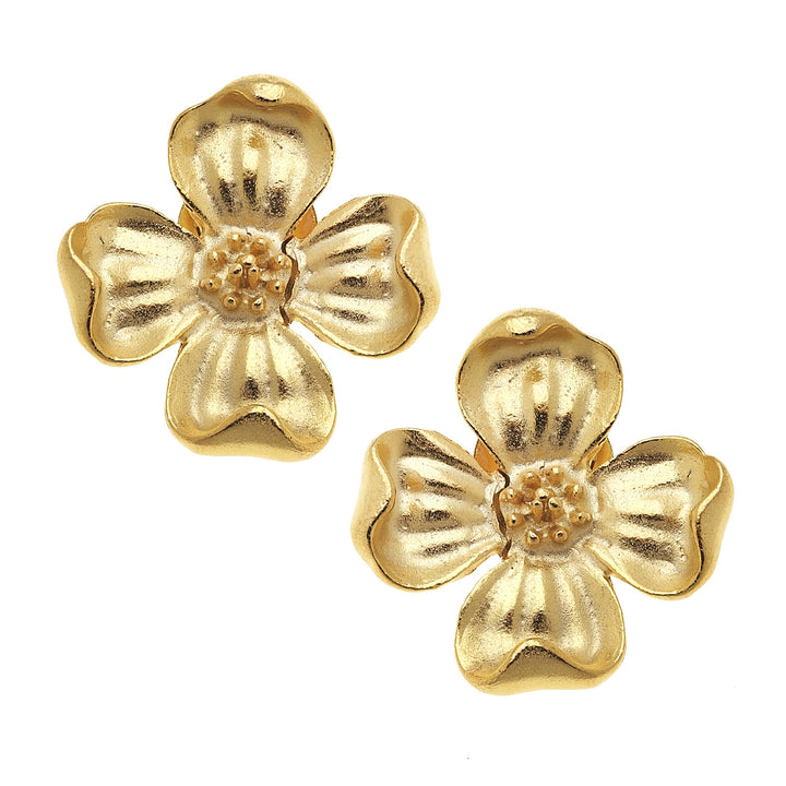 Dogwood Flower Studs-Susan Shaw-Swag Designer Jewelry